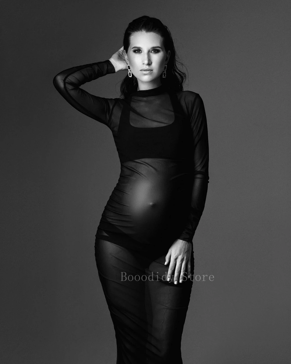 Maternity Dresses For Photo Shoot Pregnancy Women Bodycon Stretchy Maxi Long Clothes for Pregnant Photography Babyshower Props