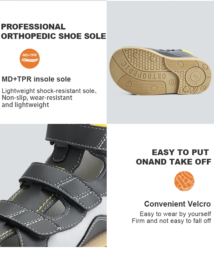 Princepard Orthopedic Kids Sandals Boys Children Summer Corrective Shoes Flat Feet Clubfoot Footwear with Arch Support