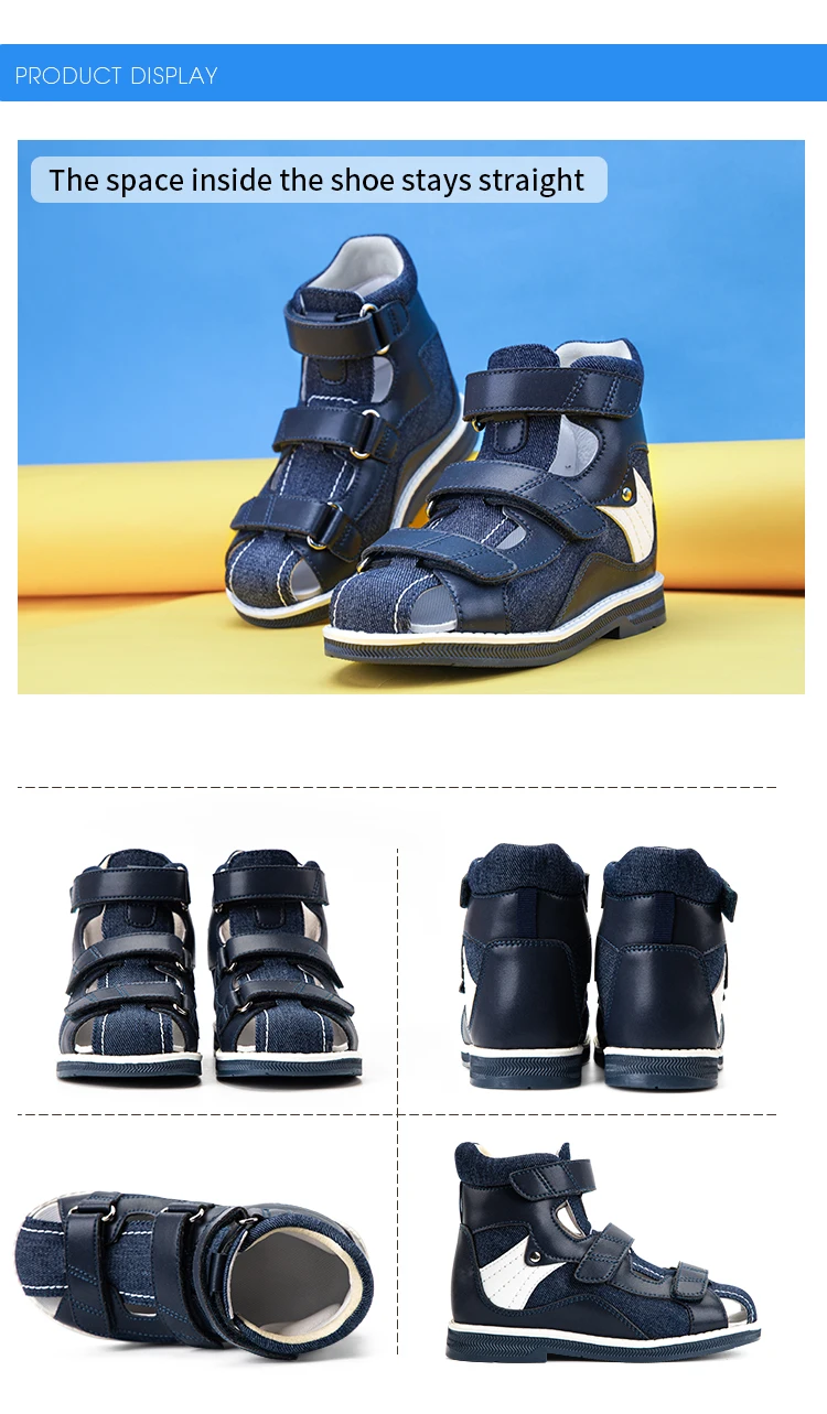 Princepard Orthopedic Kids Sandals Boys Children Summer Corrective Shoes Flat Feet Clubfoot Footwear with Arch Support