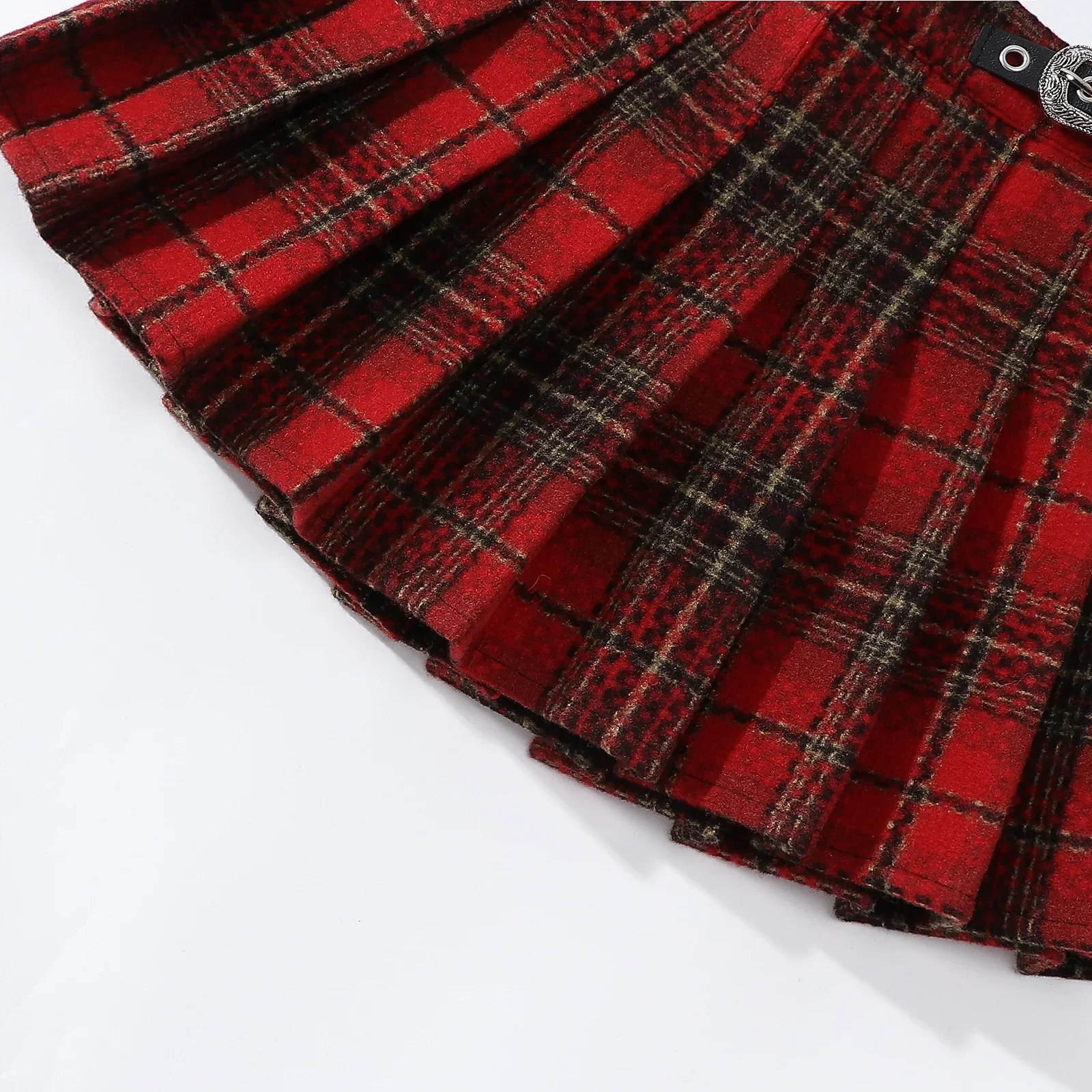 Girls Plaid Skirt 2026 New Fashion All-match Red Short Princess Skirt 8 10 12 13 Years Casual Teen School Children A-line Skirt