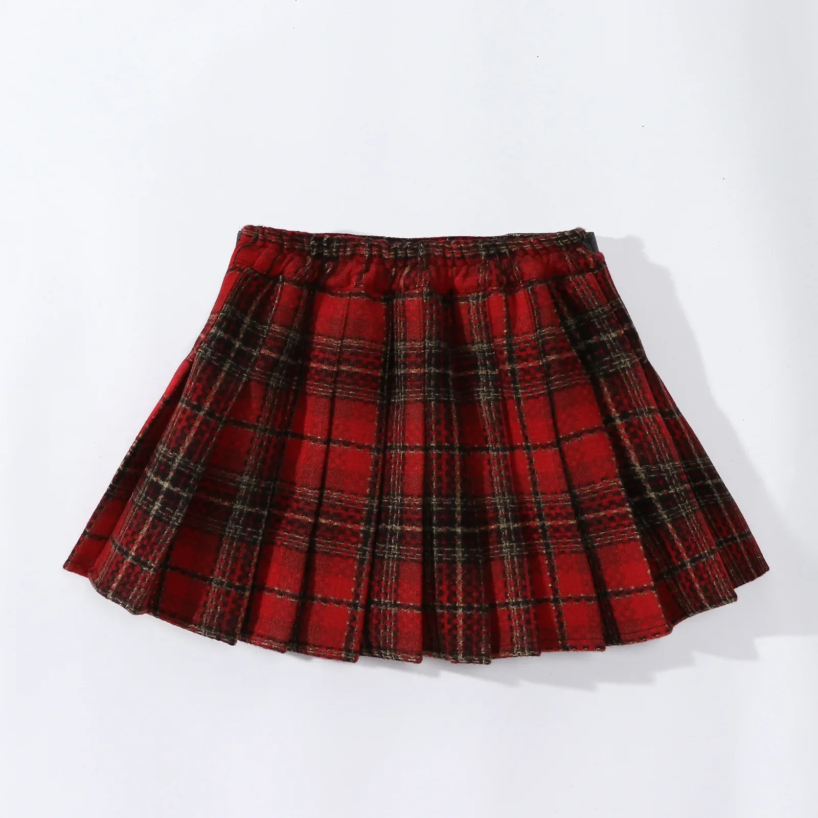 Girls Plaid Skirt 2026 New Fashion All-match Red Short Princess Skirt 8 10 12 13 Years Casual Teen School Children A-line Skirt
