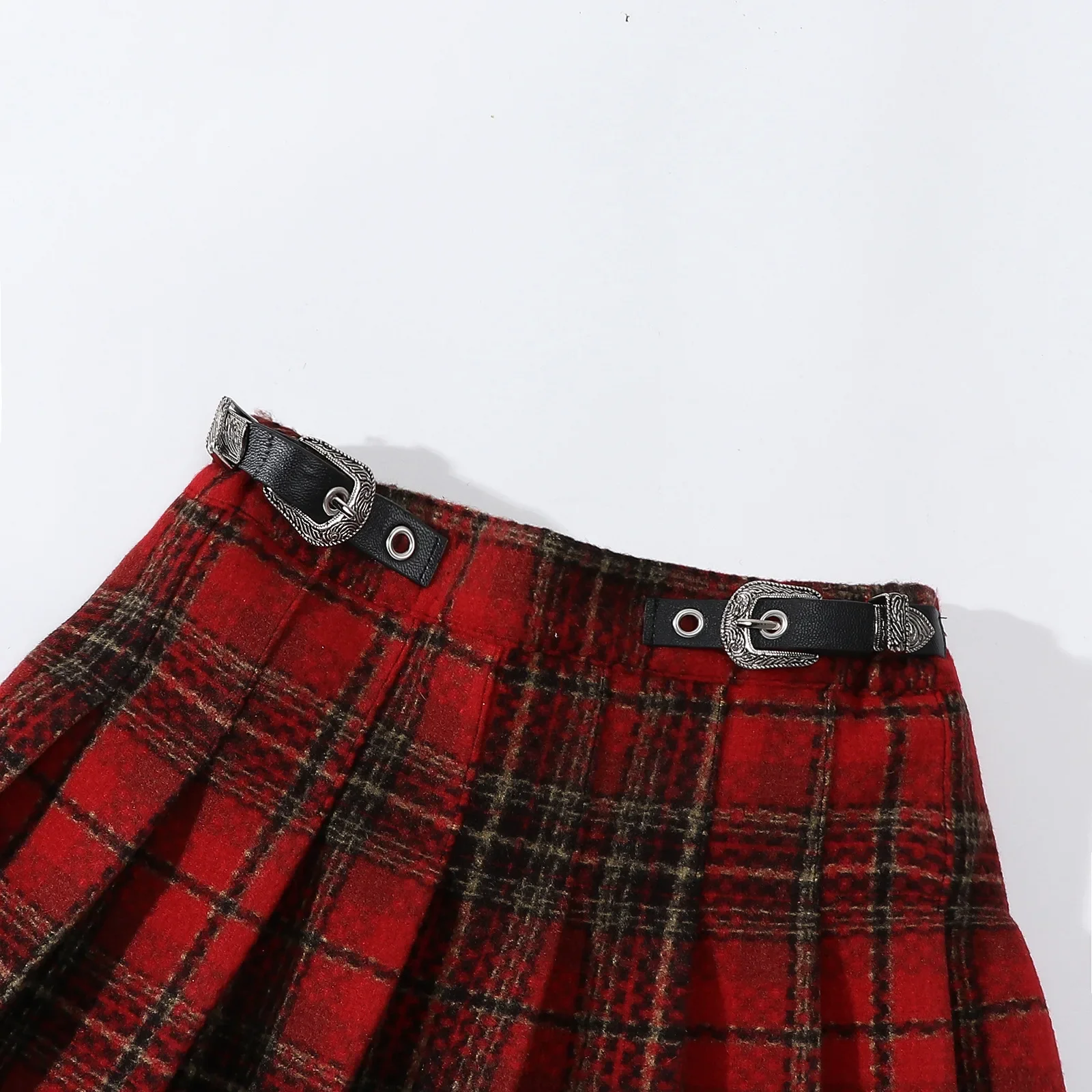Girls Plaid Skirt 2026 New Fashion All-match Red Short Princess Skirt 8 10 12 13 Years Casual Teen School Children A-line Skirt