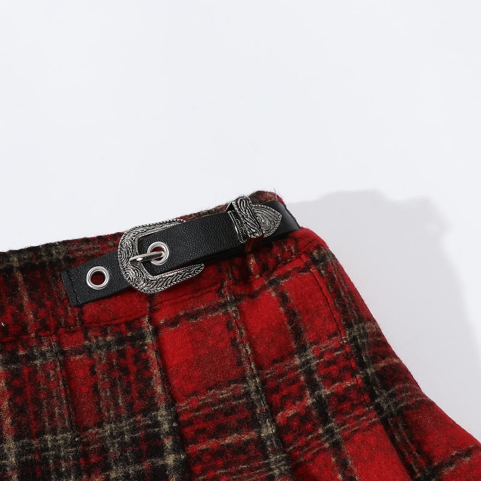 Girls Plaid Skirt 2026 New Fashion All-match Red Short Princess Skirt 8 10 12 13 Years Casual Teen School Children A-line Skirt