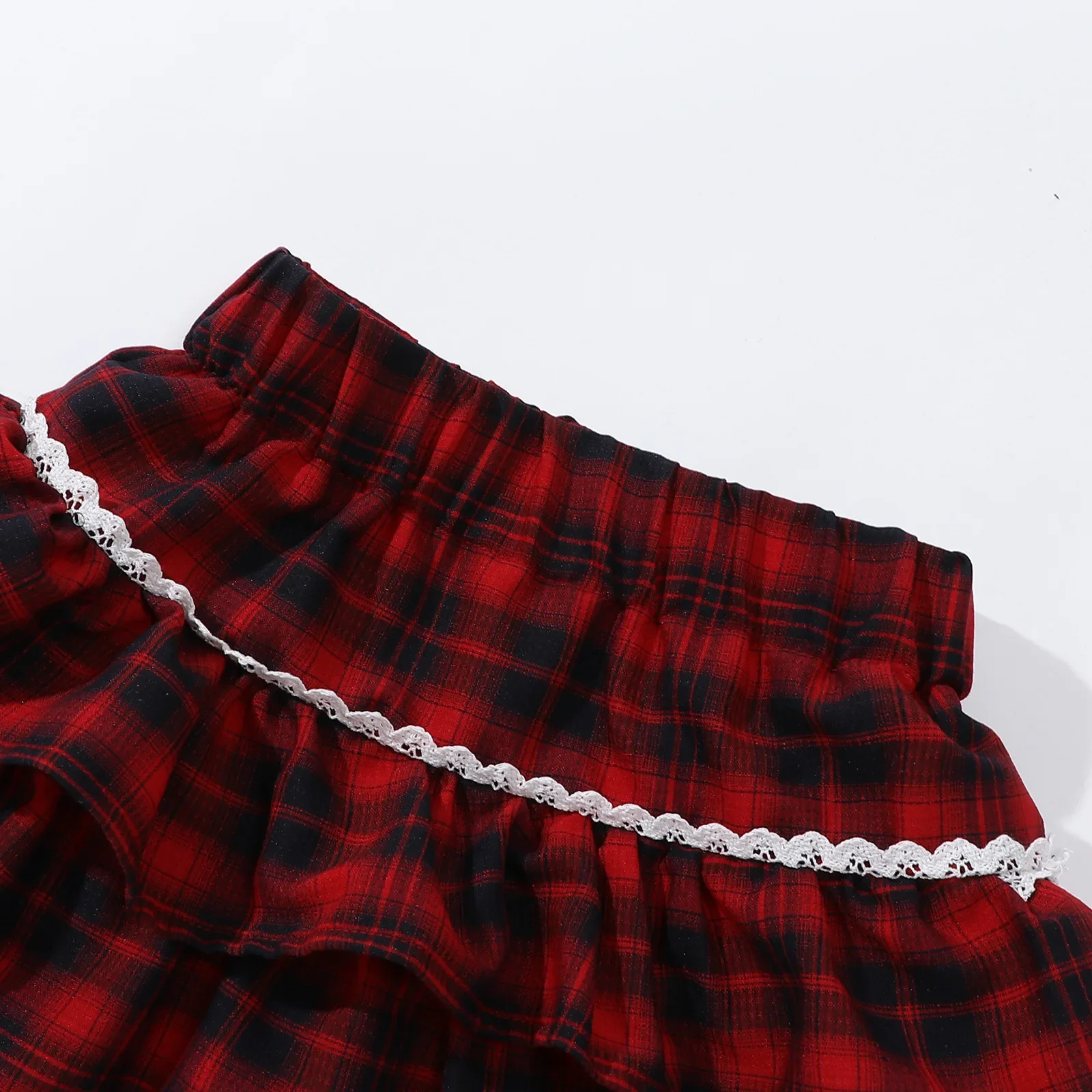 Girls Plaid Skirt 2026 New Fashion All-match Red Short Princess Skirt 8 10 12 13 Years Casual Teen School Children A-line Skirt