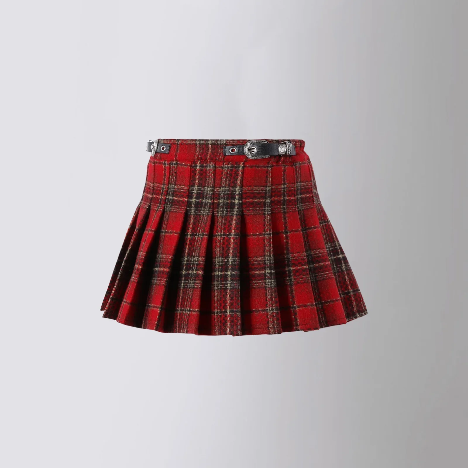 Girls Plaid Skirt 2026 New Fashion All-match Red Short Princess Skirt 8 10 12 13 Years Casual Teen School Children A-line Skirt
