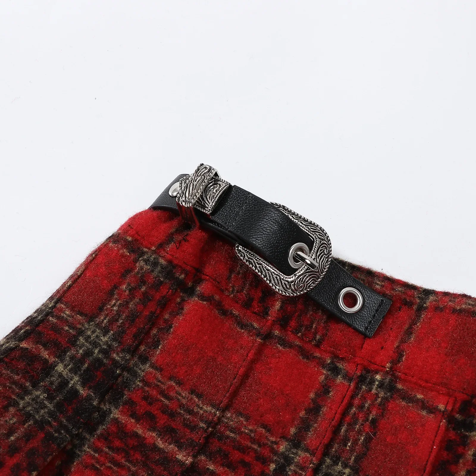 Girls Plaid Skirt 2026 New Fashion All-match Red Short Princess Skirt 8 10 12 13 Years Casual Teen School Children A-line Skirt