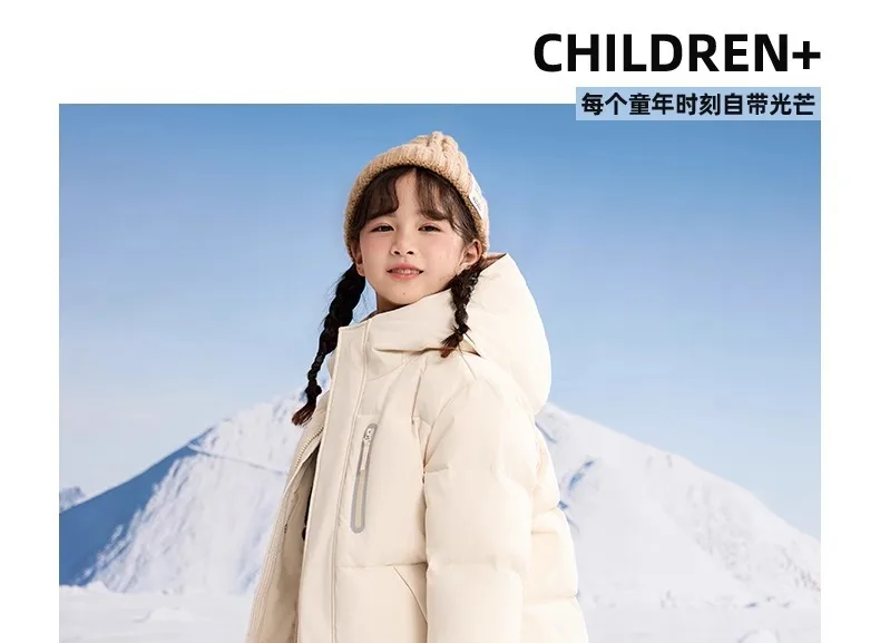 Kids Winter Down Jacket For Boy Girl Hooded Waterproof Thick Warm Teenage Girl Down Jacket 5-14 Years Kids Parka Outwear Coat
