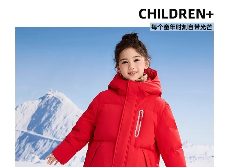 Kids Winter Down Jacket For Boy Girl Hooded Waterproof Thick Warm Teenage Girl Down Jacket 5-14 Years Kids Parka Outwear Coat