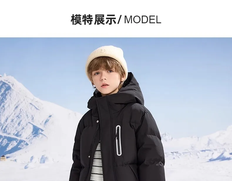 Kids Winter Down Jacket For Boy Girl Hooded Waterproof Thick Warm Teenage Girl Down Jacket 5-14 Years Kids Parka Outwear Coat