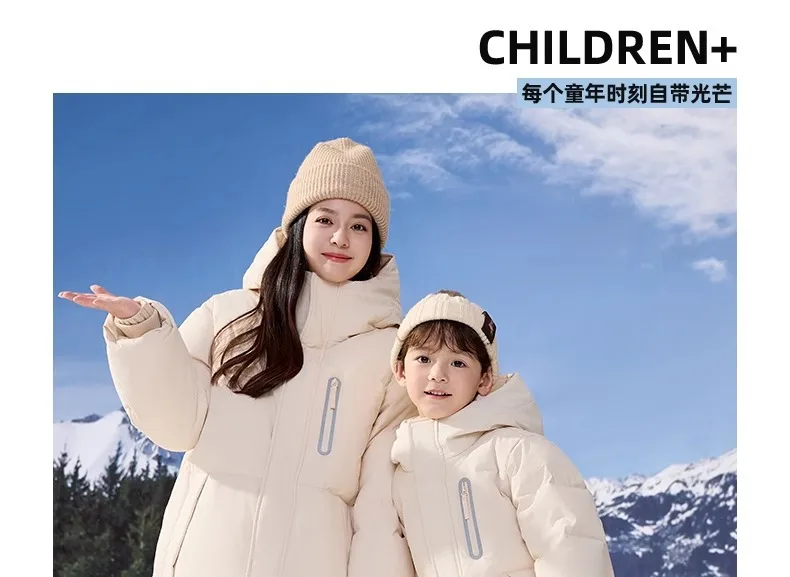 Kids Winter Down Jacket For Boy Girl Hooded Waterproof Thick Warm Teenage Girl Down Jacket 5-14 Years Kids Parka Outwear Coat