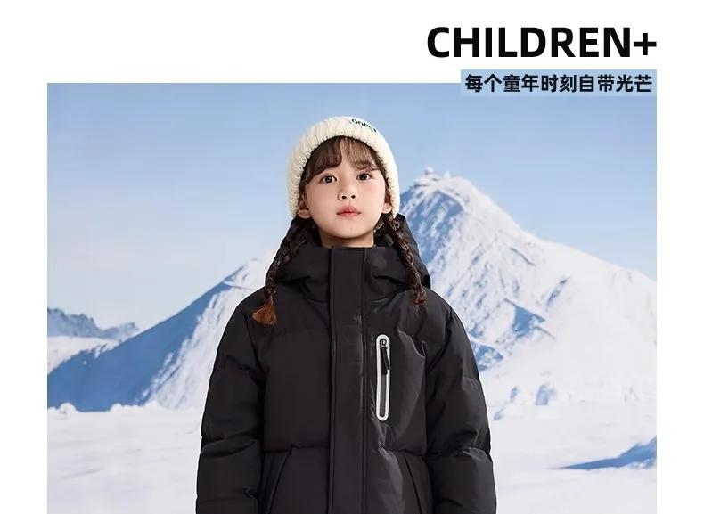Kids Winter Down Jacket For Boy Girl Hooded Waterproof Thick Warm Teenage Girl Down Jacket 5-14 Years Kids Parka Outwear Coat