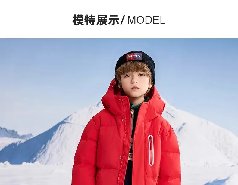 Kids Winter Down Jacket For Boy Girl Hooded Waterproof Thick Warm Teenage Girl Down Jacket 5-14 Years Kids Parka Outwear Coat