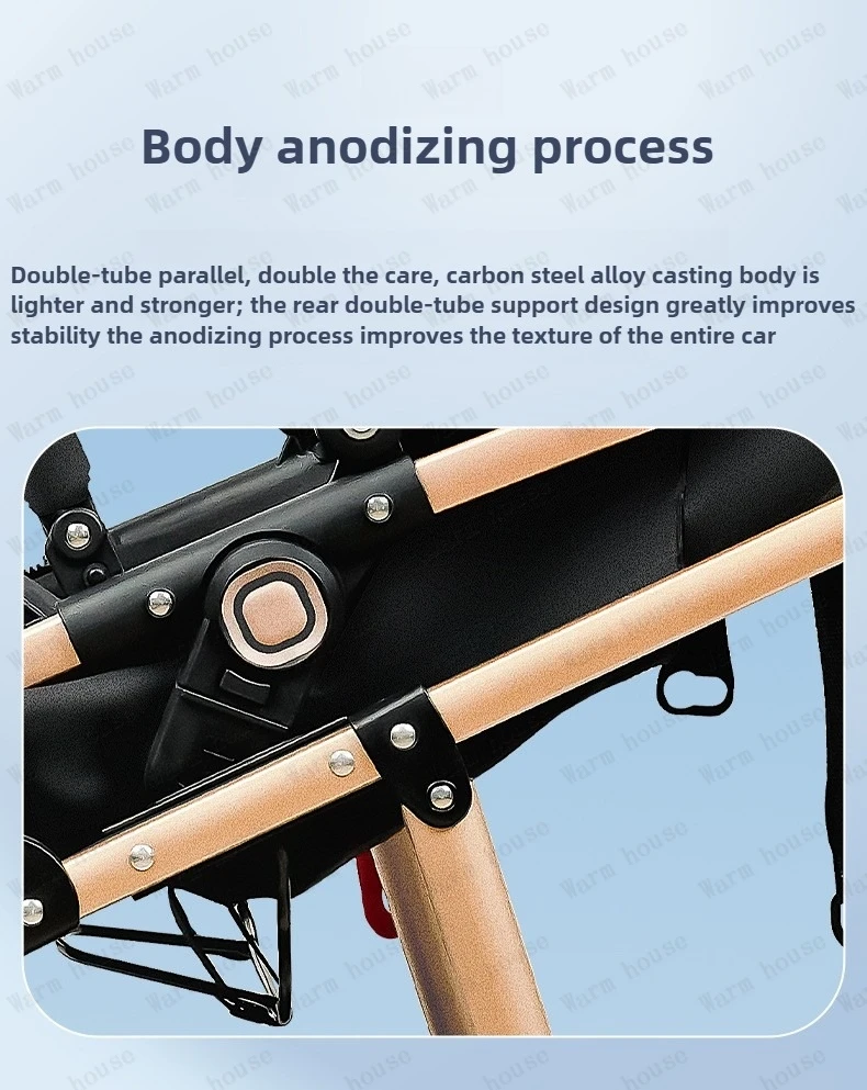 Lightweight 2in1 Baby Stroller High-view Four-wheel Baby Stroller Foldable Two-way Baby Stroller Removable Sleeping Basket