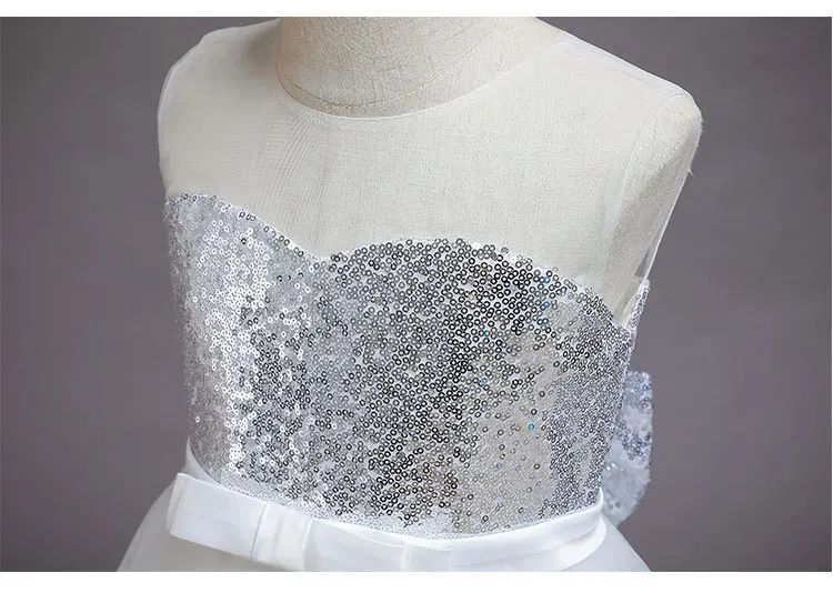 Sequined Children Elegant Dress Young Girl Long Wedding Dresses Teenager Girl's Festive Clothes From 5 to 12 Years