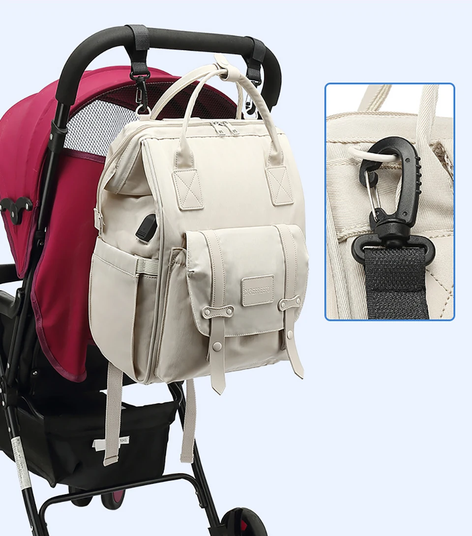 Baby Nappy Bag Mummy Bag Backpack Waterproof Storage Handbag Outdoor Travel Mommy Maternity Bag For Baby Stuff 2 Layer Gray