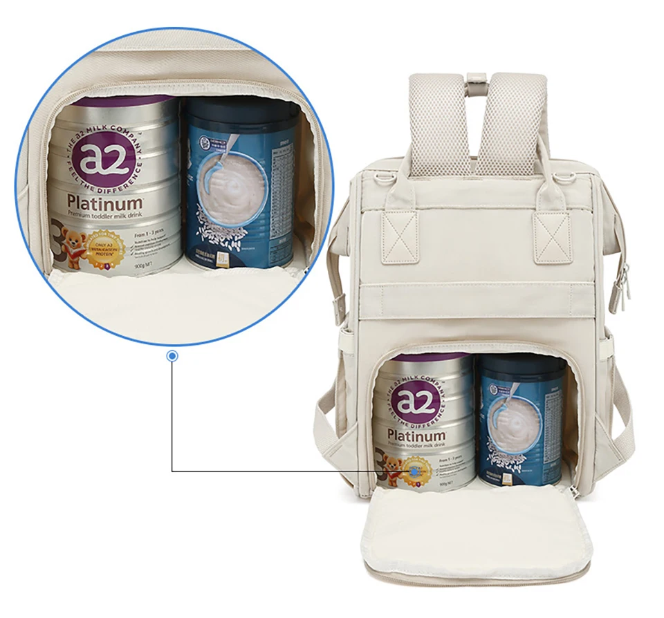 Baby Nappy Bag Mummy Bag Backpack Waterproof Storage Handbag Outdoor Travel Mommy Maternity Bag For Baby Stuff 2 Layer Gray