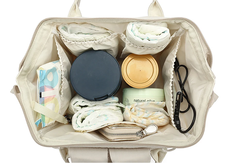 Baby Nappy Bag Mummy Bag Backpack Waterproof Storage Handbag Outdoor Travel Mommy Maternity Bag For Baby Stuff 2 Layer Gray
