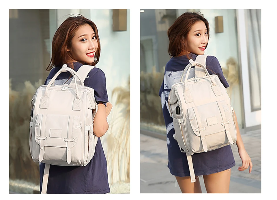 Baby Nappy Bag Mummy Bag Backpack Waterproof Storage Handbag Outdoor Travel Mommy Maternity Bag For Baby Stuff 2 Layer Gray