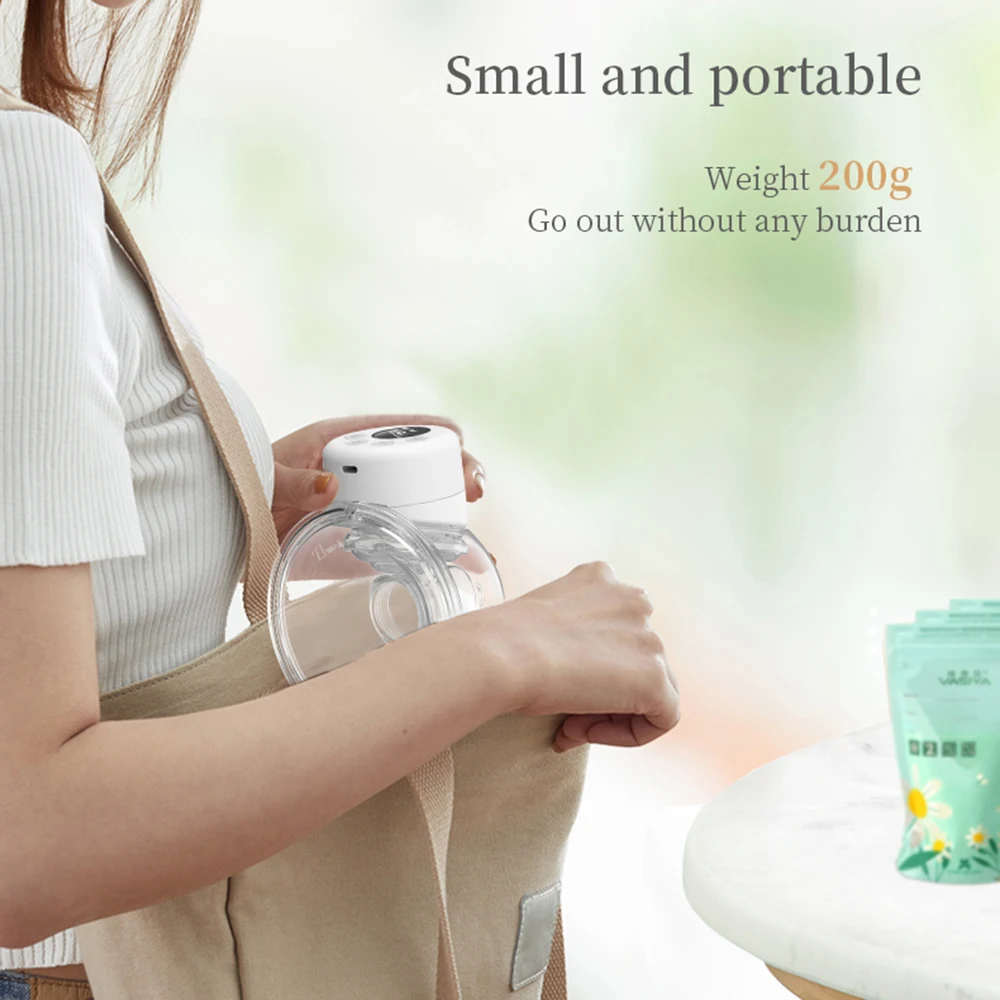 Hands Free Electric Breast Pumps Mother Milk Extractor Portable Breast Air Pump Wearable Wireless Breast Pump UV Disinfectable