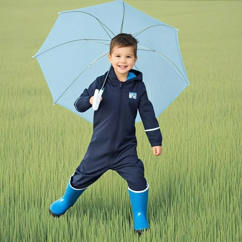 Children's Outdoor Soft-Shell Onesies Are Waterproof and Fleece Breathable