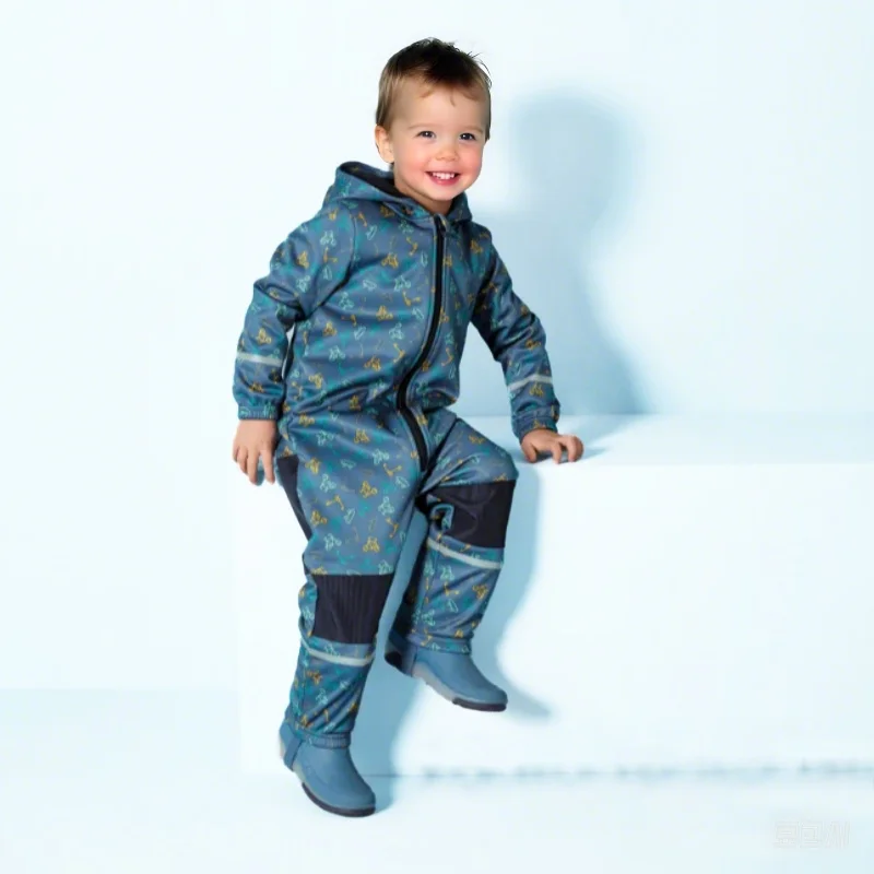 Children's Outdoor Soft-Shell Onesies Are Waterproof and Fleece Breathable