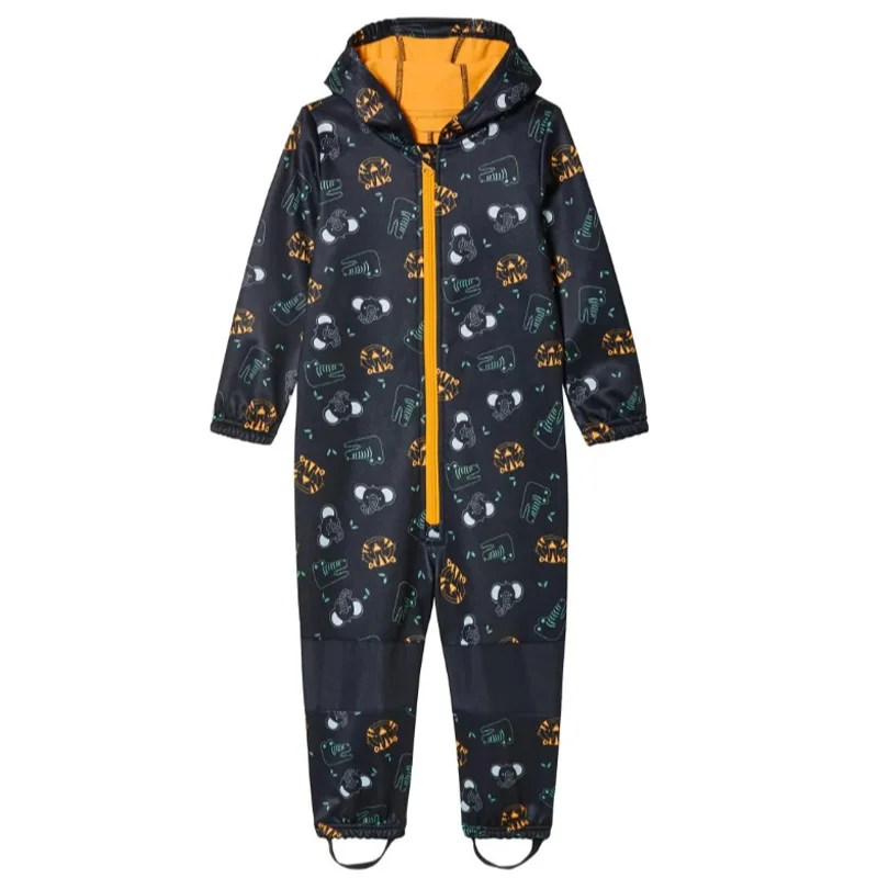 Children's Outdoor Soft-Shell Onesies Are Waterproof and Fleece Breathable