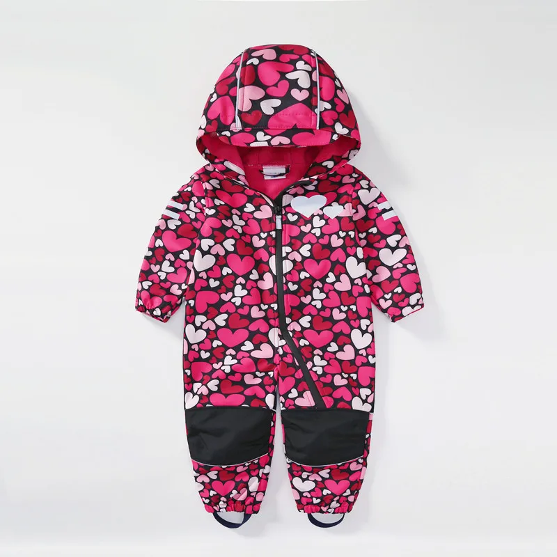 Children's Outdoor Soft-Shell Onesies Are Waterproof and Fleece Breathable