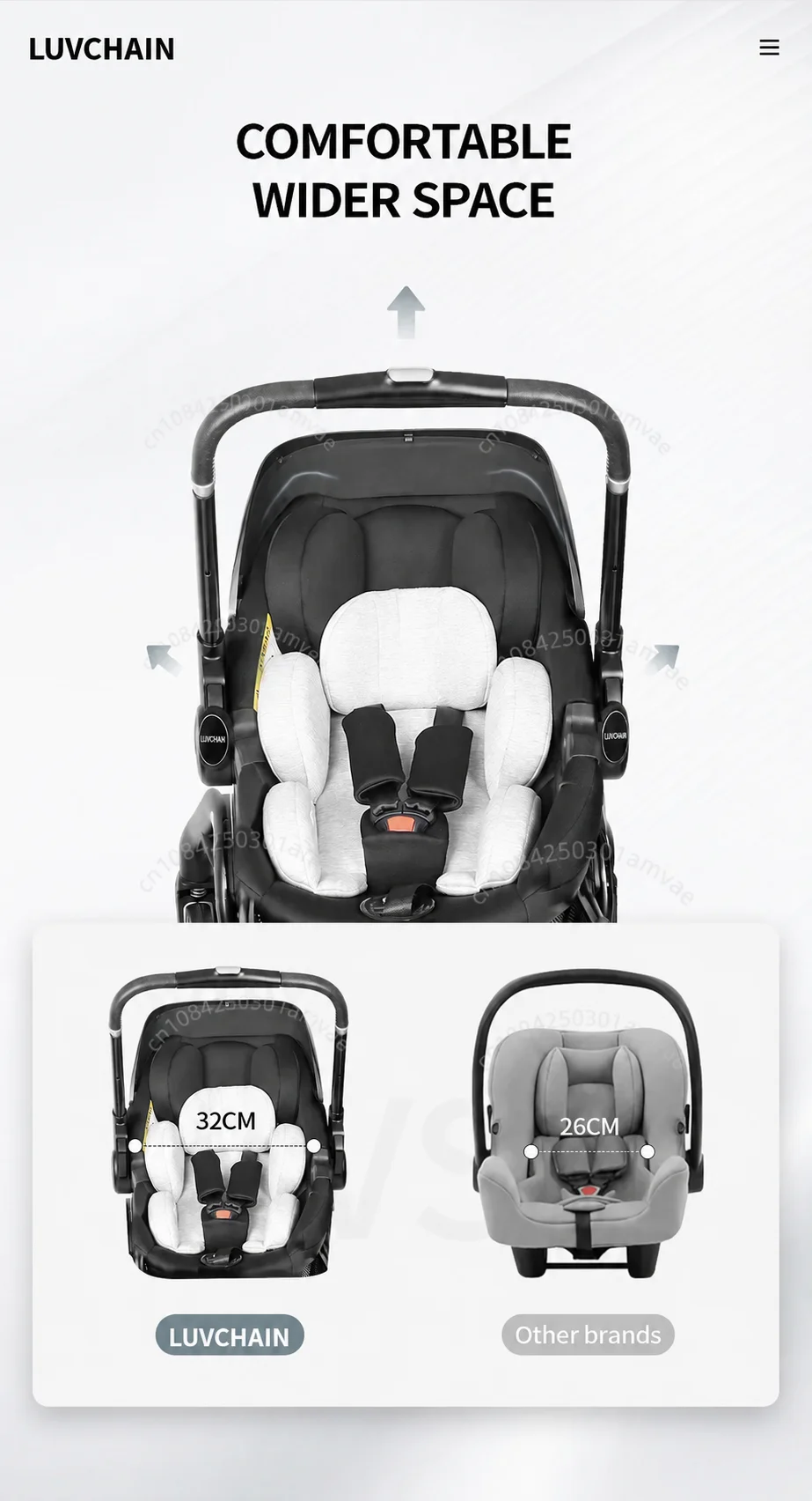 3-in-1 Baby Safety Stroller, Two-Way Newborn Baby Safety Seat, Portable 3-in-1 Stroller for Ages 0-2 Years Old