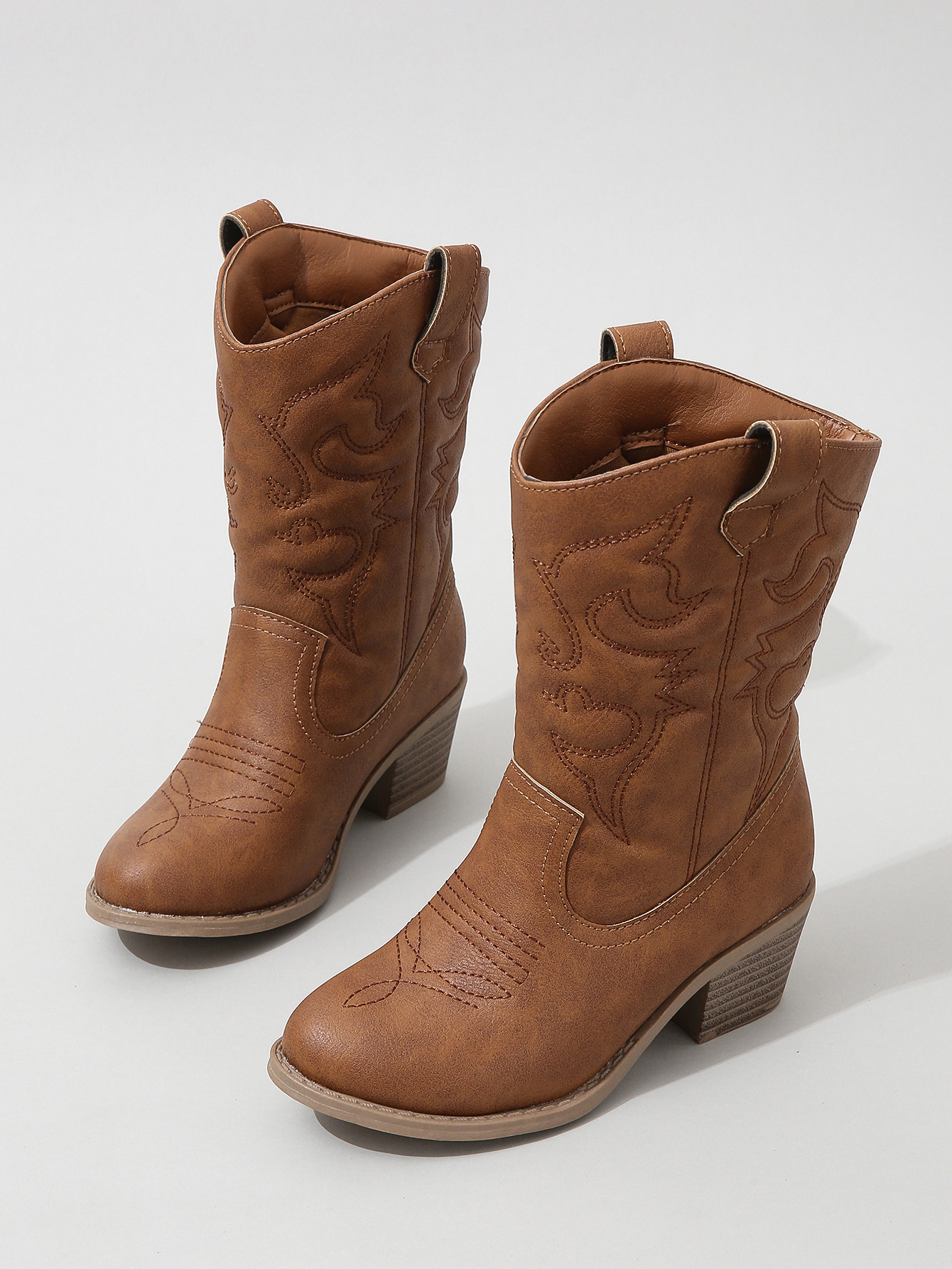 Children Mid Length Boots 2023 Korean Style Autumn Winter New Girls Soft Sole Fashion Vintage Kids Leather Boots Elegant Soft