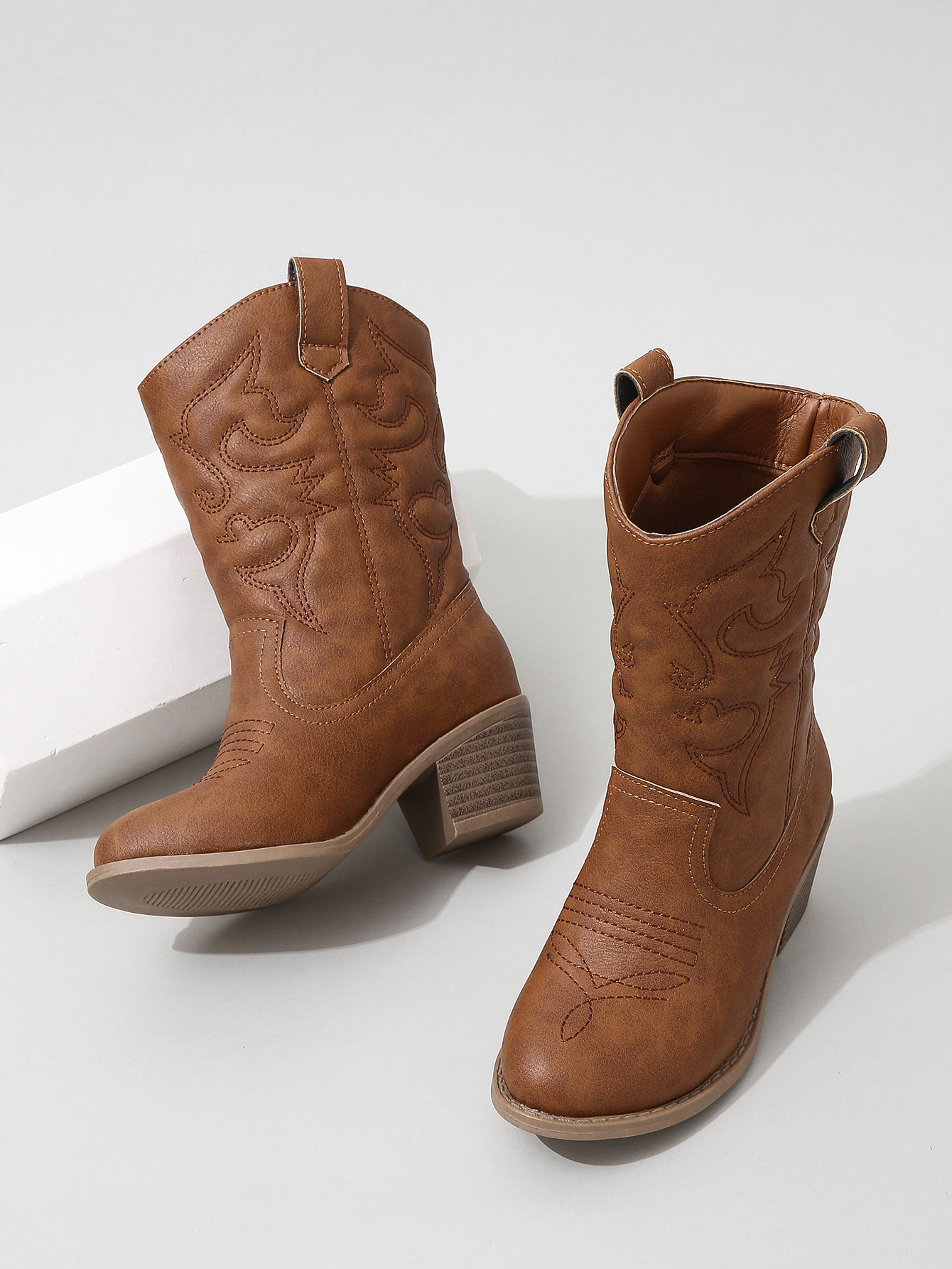 Children Mid Length Boots 2023 Korean Style Autumn Winter New Girls Soft Sole Fashion Vintage Kids Leather Boots Elegant Soft