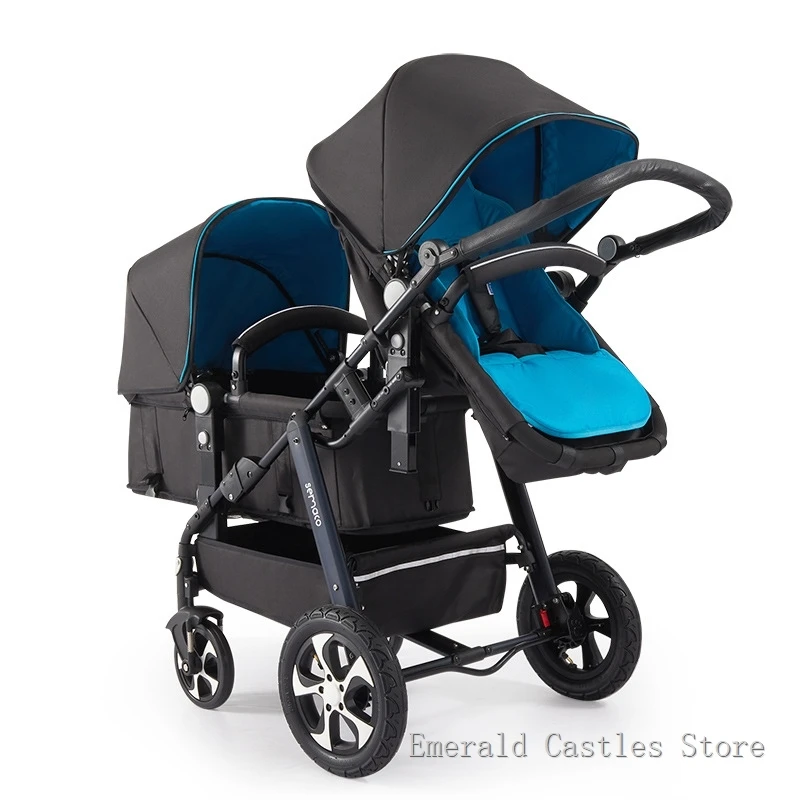 Luxury Twin Baby Stroller,High Landscape Pram,Folding Carriage,twins stroller baby car,Double Seat strollers,Lying and Seating