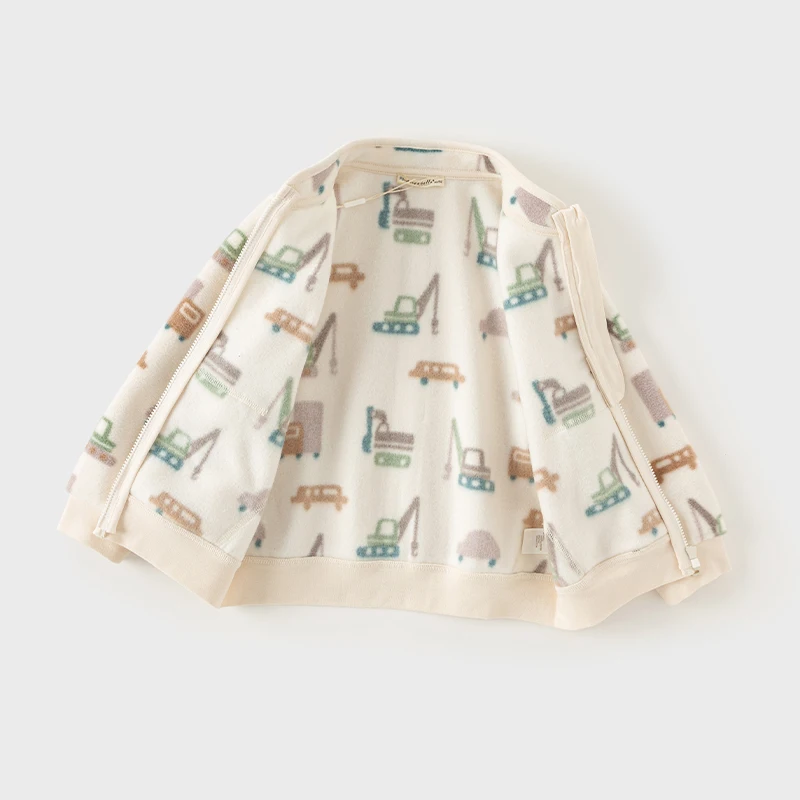 Dave Bella Boys Jackets Coats Zipper Spring Autumn Children's Clothing Cartoon Print Cute Outwear Kid Wear DB396-X