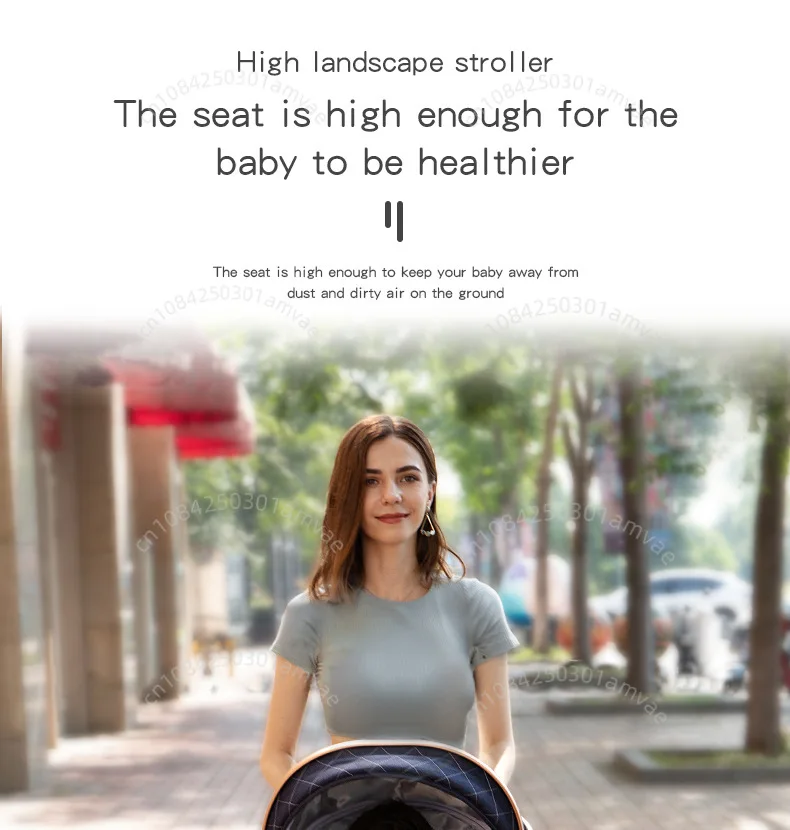 Baby Stroller, One Click Folding, Two-Way Push, 3-in-1, Lightweight, Can Sit or Lie Down, Portable Baby Stroller Suitable for Ag
