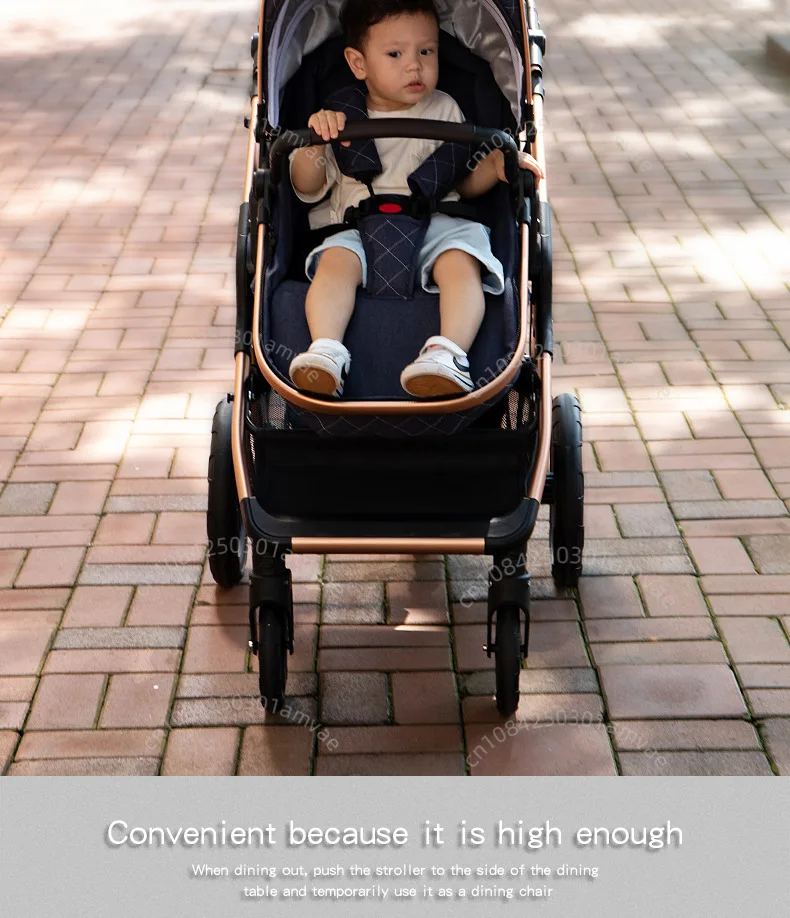 Baby Stroller, One Click Folding, Two-Way Push, 3-in-1, Lightweight, Can Sit or Lie Down, Portable Baby Stroller Suitable for Ag