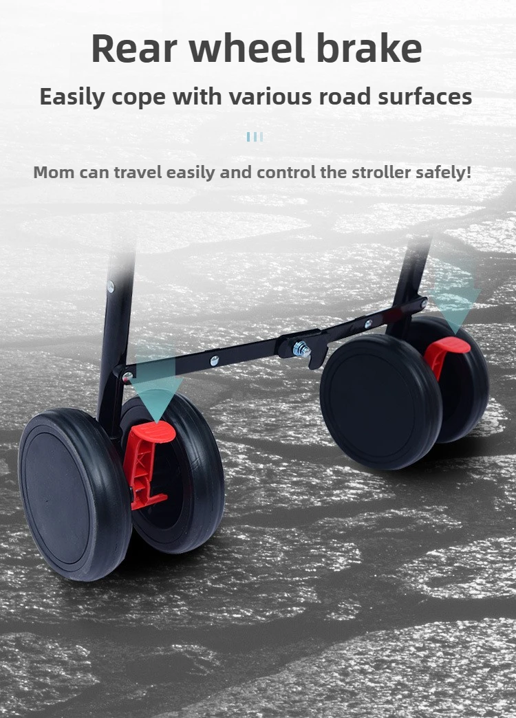Cartoon Elephant Stroller Adjustable Baby Stroller for All Seasons, Can Sit or Lie Down Safe and Portable