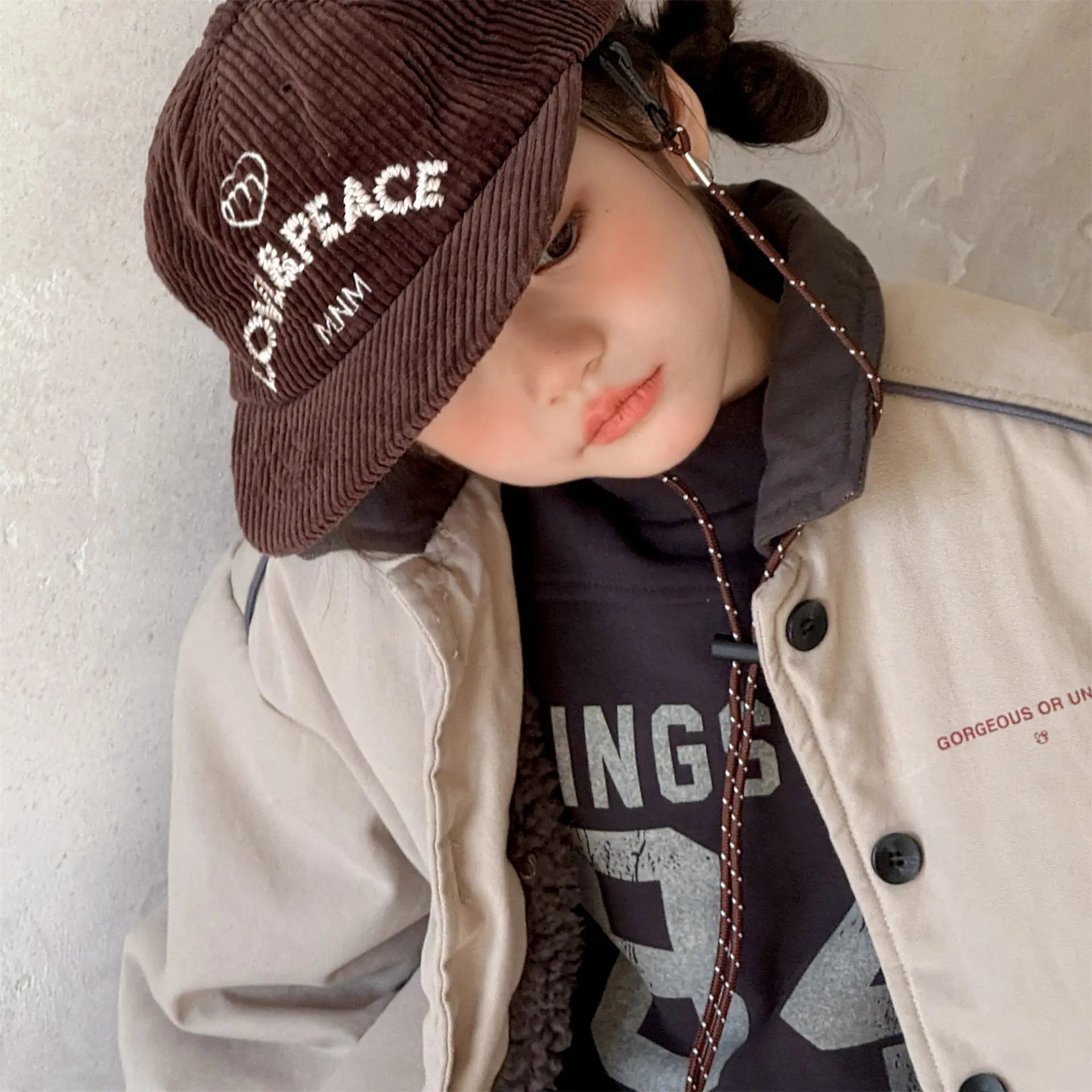 2025 Winter New Children Warm Coat Boys Girls Cotton Padded Jacket Baby Long Sleeve Lapel Cargo Jacket Solid Kids Clothes