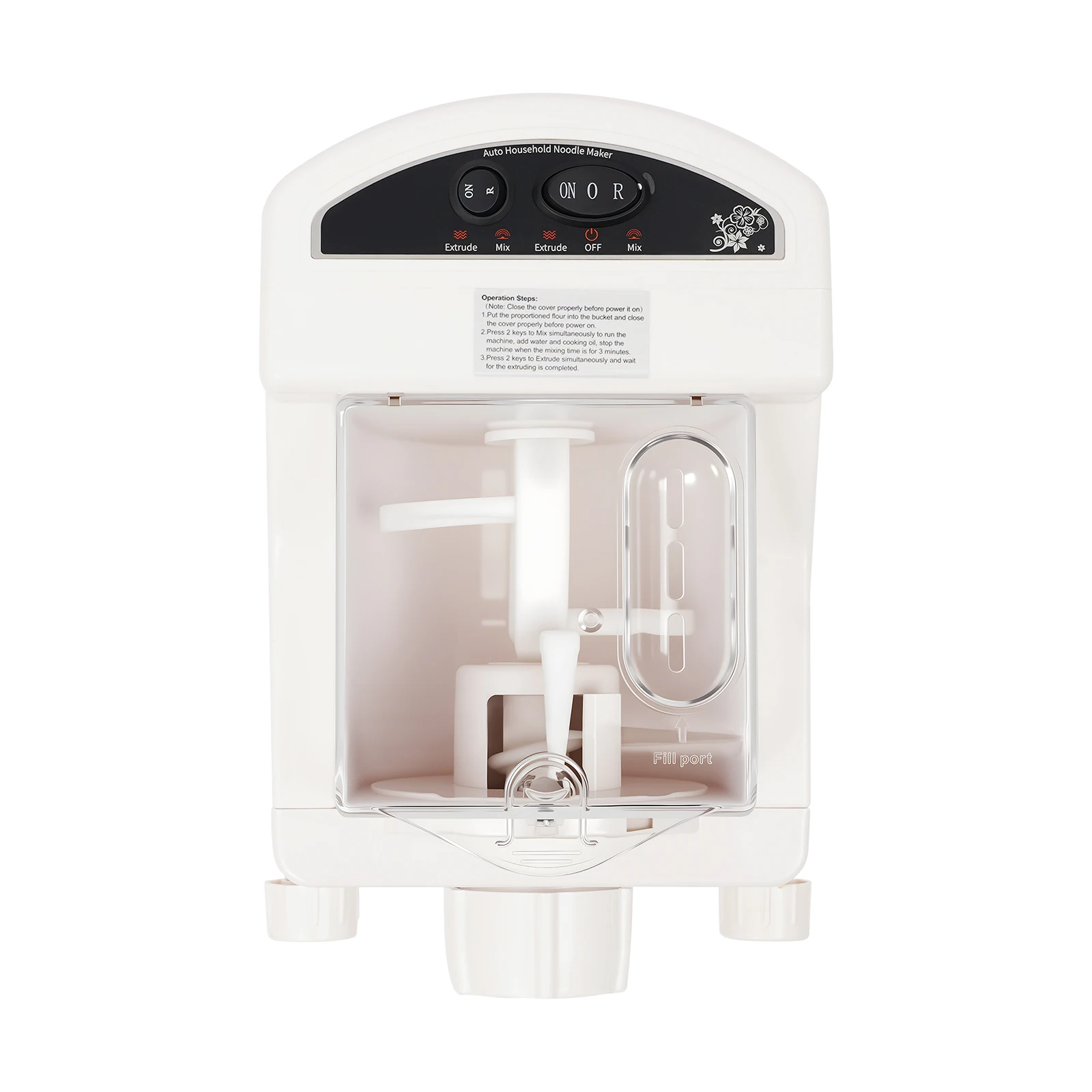 180W Electric Noodle Maker with 9 Replaceable Molds, Fast Mixing Non-toxic ABS Material,DIY Healthy Noodles Pasta for Family Use