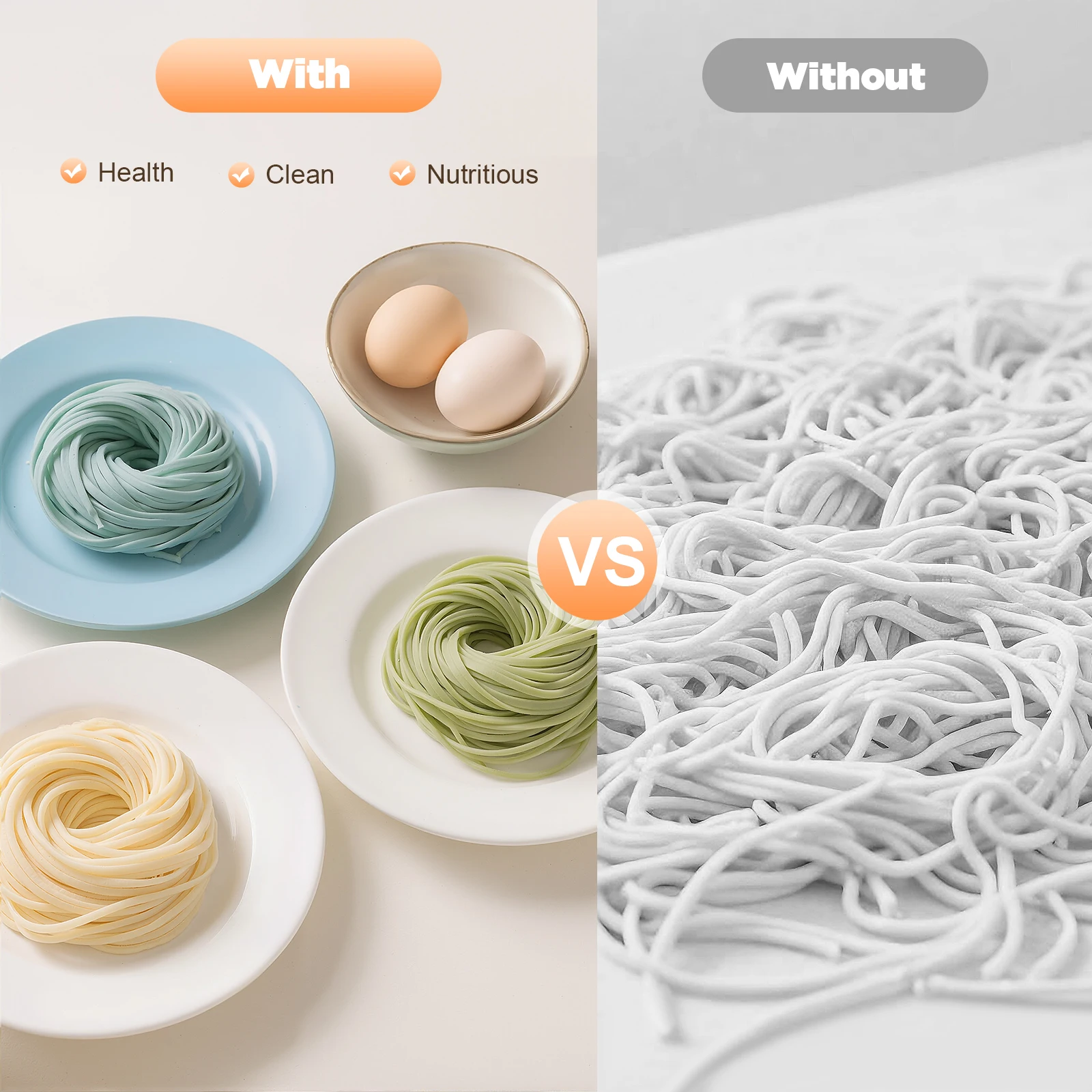 180W Electric Noodle Maker with 9 Replaceable Molds, Fast Mixing Non-toxic ABS Material,DIY Healthy Noodles Pasta for Family Use