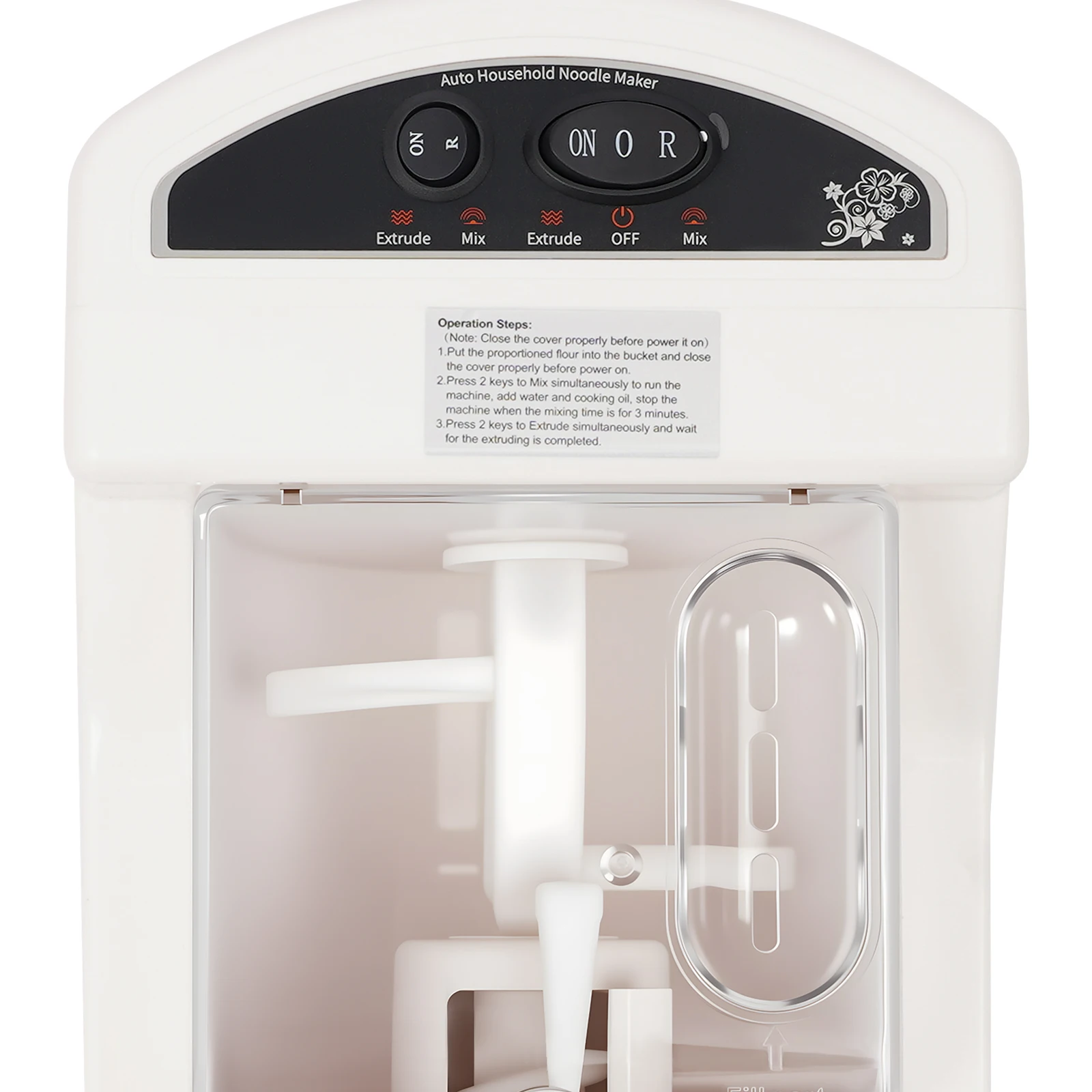 180W Electric Noodle Maker with 9 Replaceable Molds, Fast Mixing Non-toxic ABS Material,DIY Healthy Noodles Pasta for Family Use