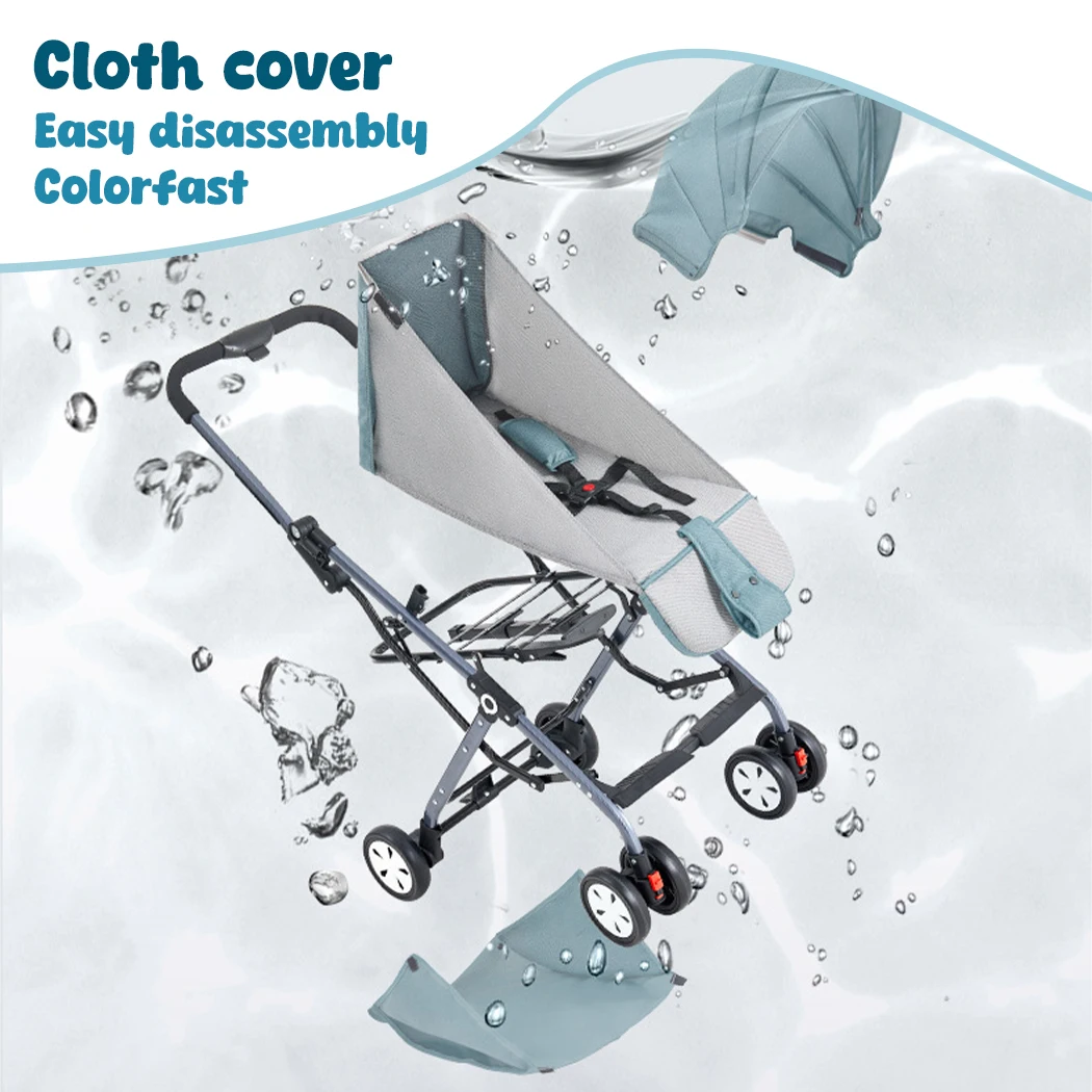 Baby Stroller Pram Lightweight Compact Foldable Carry on Plane Wi Mosquito Net