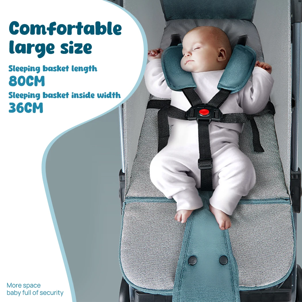 Baby Stroller Pram Lightweight Compact Foldable Carry on Plane Wi Mosquito Net