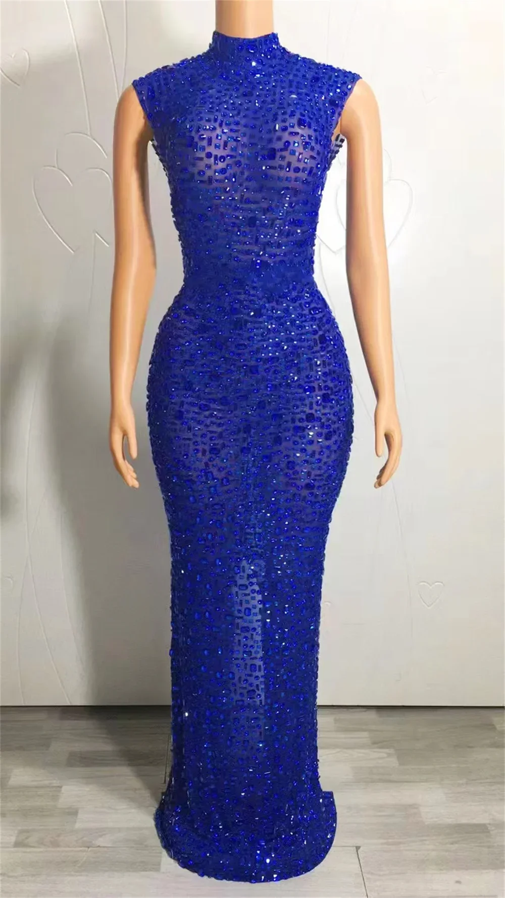 Hot Selling Long Gowns For Women Evening Dresses Gold Plus Size Elegant Rhinestone Diamond Luxury Studded Dress