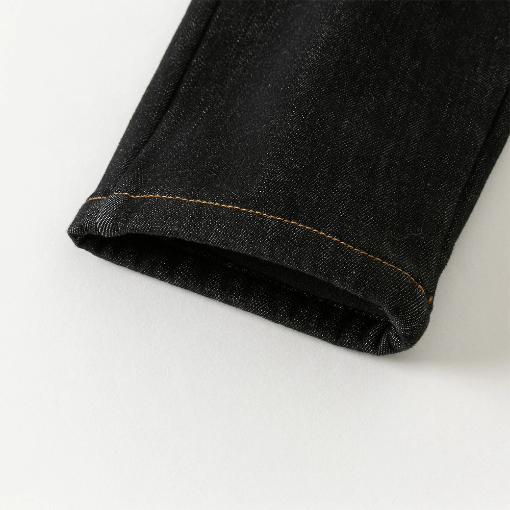 Dave Bella Children Embroidery Jeans Pants Winter Autumn Velvet Thicken Girls Straight Pants Casual Warm Trousers DK4253639