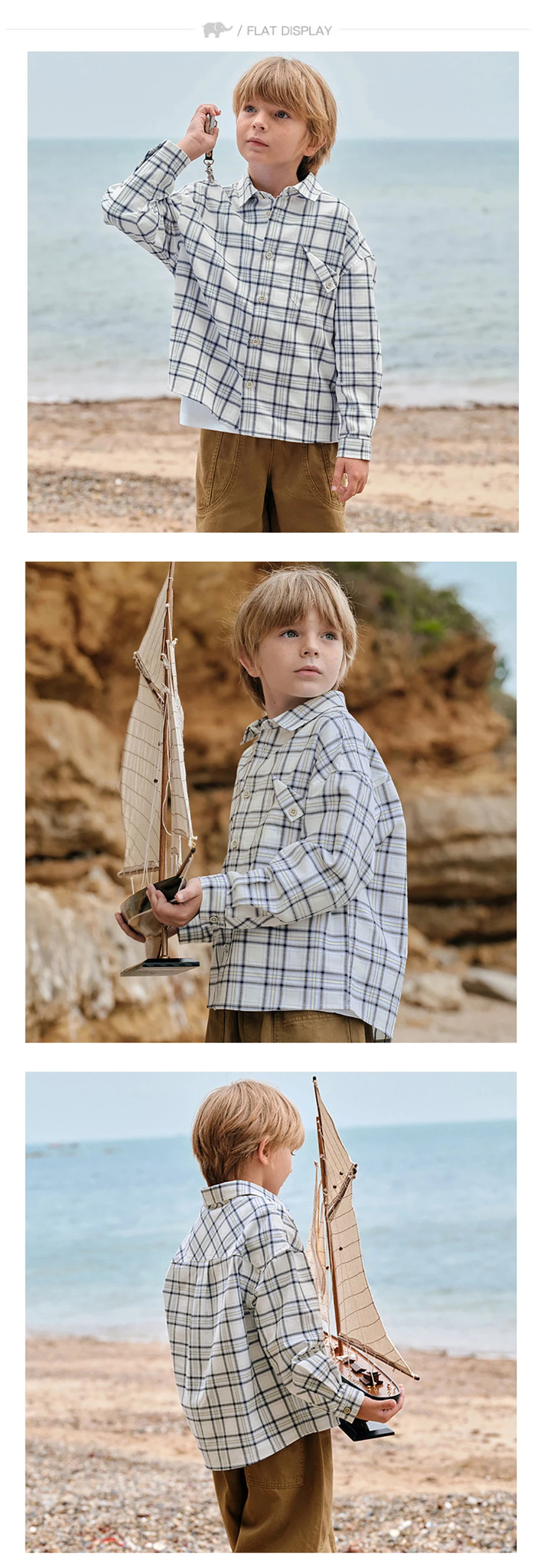 Dave Bella Children's Spring Plaid Shirt Boys Casual Outdoor Autumn Long Sleeve Blouse Tops Formal Brother Clothes DK1260609