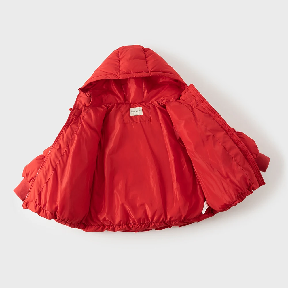 Dave Bella Children Girls Padding Down Jacket Winter Thicken Warm Hooded Down Coat Overcoat Outerwear Clothes DK4254578