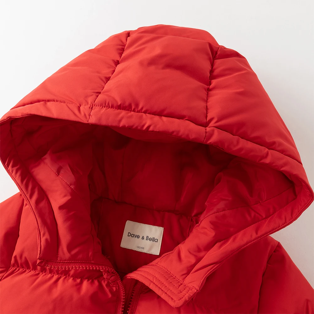 Dave Bella Children Girls Padding Down Jacket Winter Thicken Warm Hooded Down Coat Overcoat Outerwear Clothes DK4254578