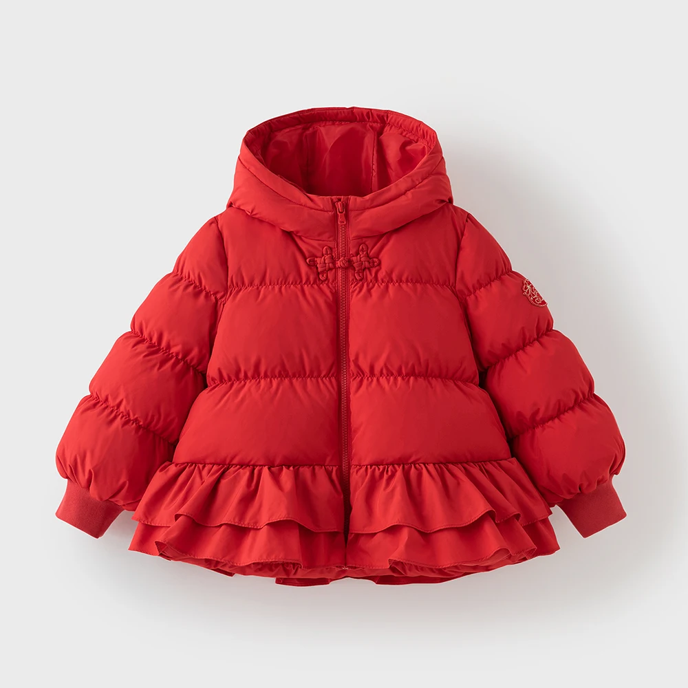 Dave Bella Children Girls Padding Down Jacket Winter Thicken Warm Hooded Down Coat Overcoat Outerwear Clothes DK4254578
