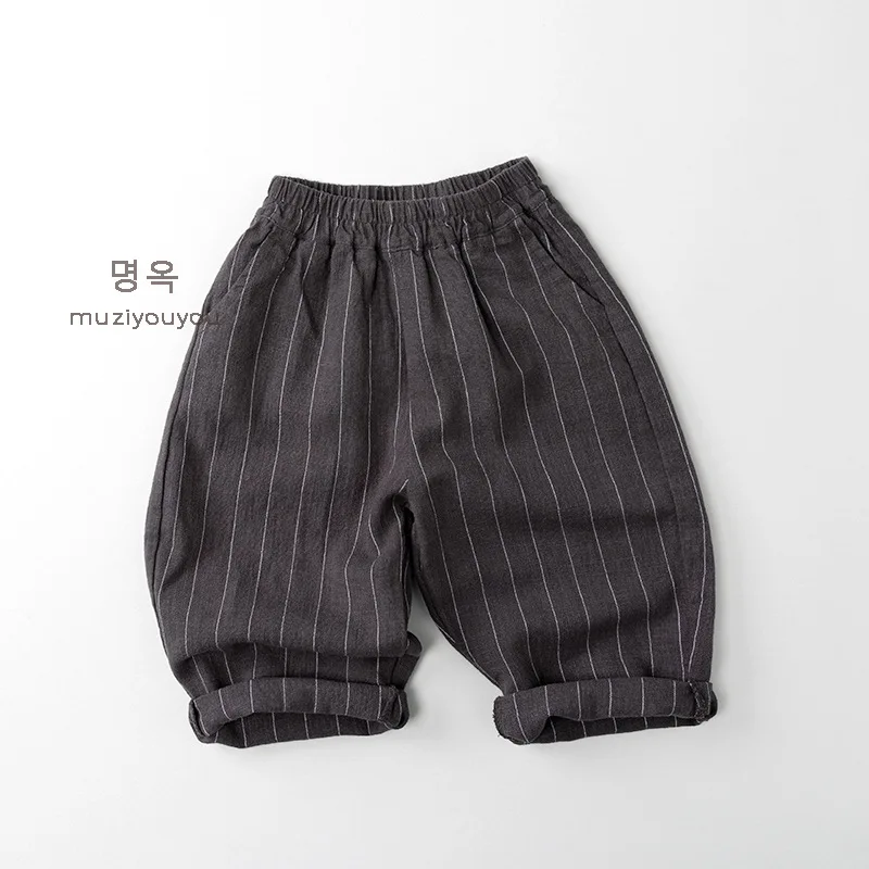 2026 Spring New Children Casual Pants Boys Girls Striped Harem Pants Baby Cotton Trousers Fashion Kids Infant Clothes