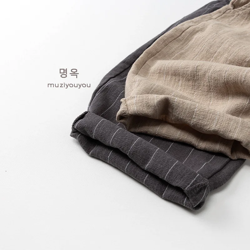 2026 Spring New Children Casual Pants Boys Girls Striped Harem Pants Baby Cotton Trousers Fashion Kids Infant Clothes
