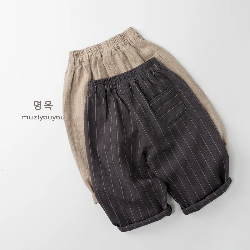 2026 Spring New Children Casual Pants Boys Girls Striped Harem Pants Baby Cotton Trousers Fashion Kids Infant Clothes